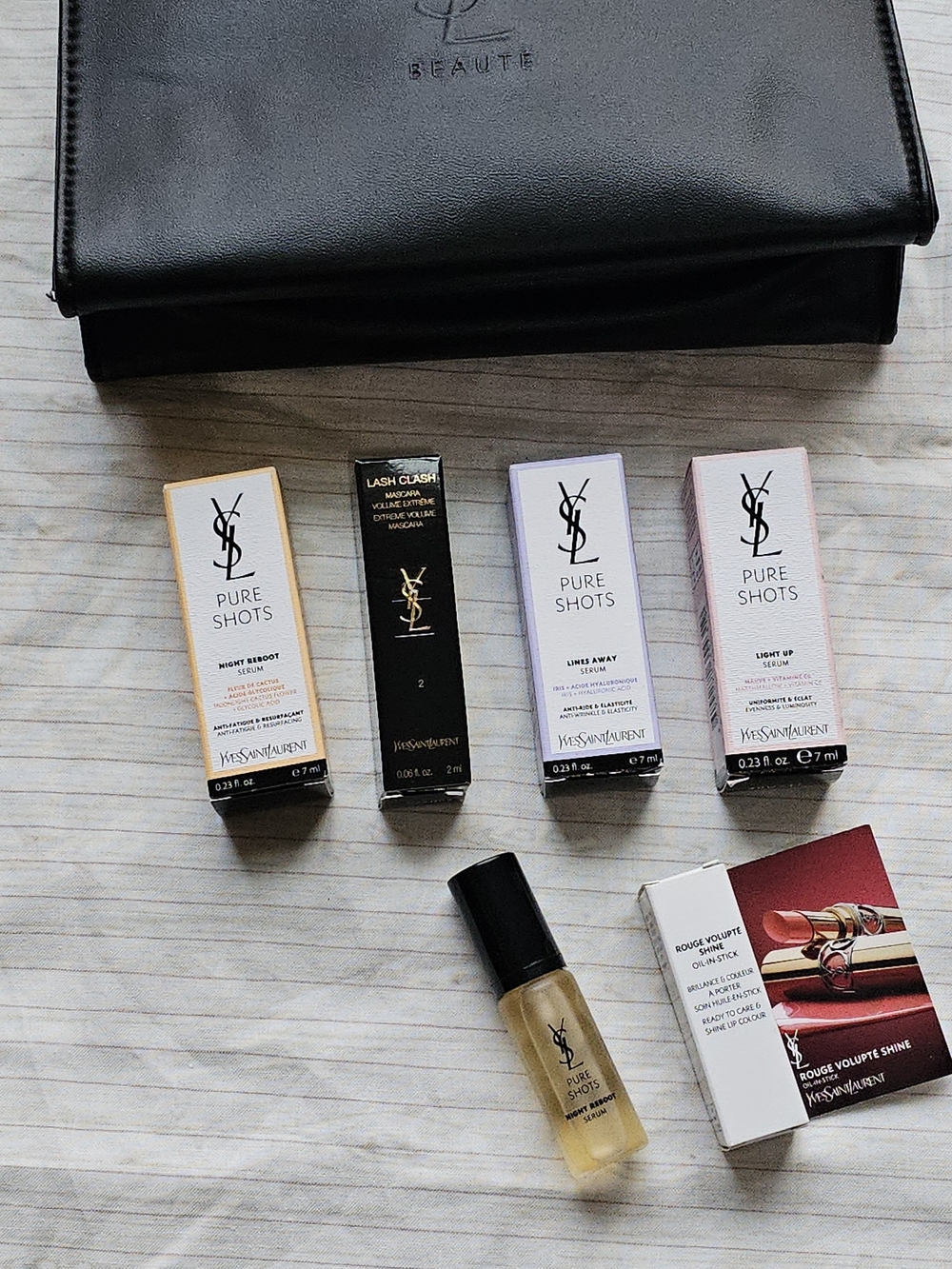 Yves Saint Laurent Pure Shots Mini Serums Set with Black Pouch